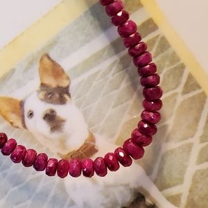 925 ROUGH-CUT NATURAL RUBY TENNIS NECKLACE